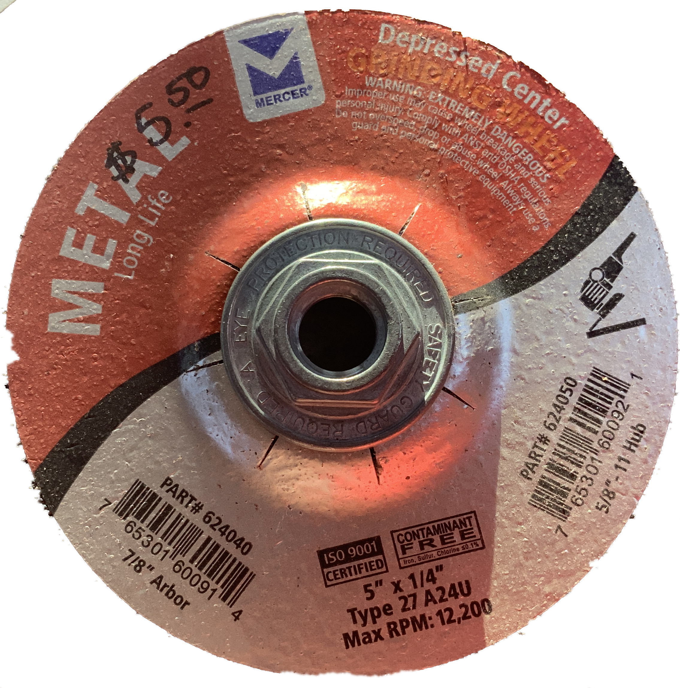 Type 27 Depressed Center Grinding Wheels - 1/4"